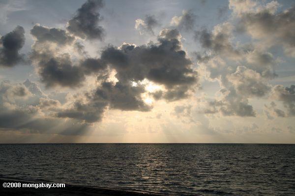Lever du soleil sur l'atoll de Turneffe