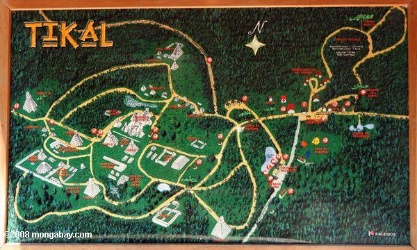 Map Of Belize Central America. Tikal map