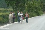 Kids walking home from school in Naxi region