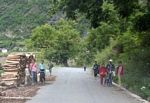 Kids walking to school in Yunnan