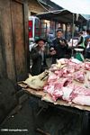 Sellers at the meat market in Dechen