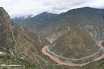 The upper Yangtze in northwestern Yunnan as it curves around a mountain