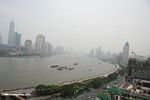View of the Bund and Pudong from atop the Peace Hotel in Shanghai