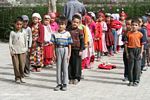 School children lined up in Kusrap