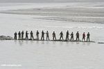 Men diverting a river in remote China