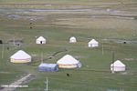 Modern yurts in Tashkurgan meadow in western China