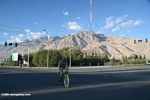 Man riding bicycle in Tashkurgan