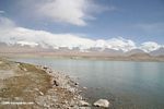 Snow-capped mountains and glaciers near Karakul Lake in western China