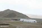 Line of modern yurts in Xinjiang