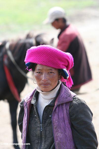 тибетская женщина, в северо-западной провинции Юньнань