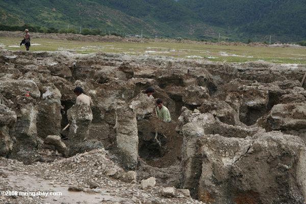 Einen archäologischen Aufstellungsort in China tibetanisches
