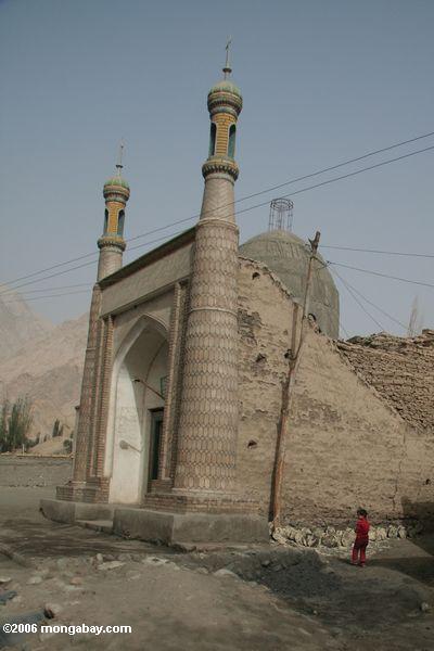 Kleiner Junge durch eine Moschee auf der Straße zu Kusrap
