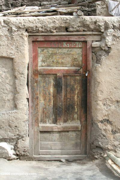 Porta marrom velha