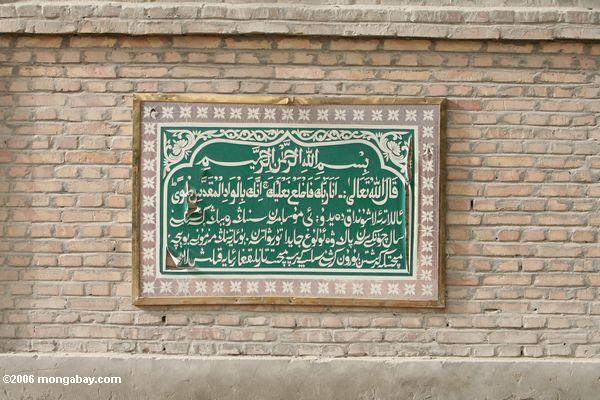 Inscription no Mosque de Altun em Yarkand