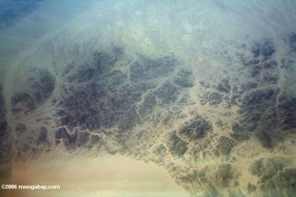 Luftaufnahme der Wüste in Westchina