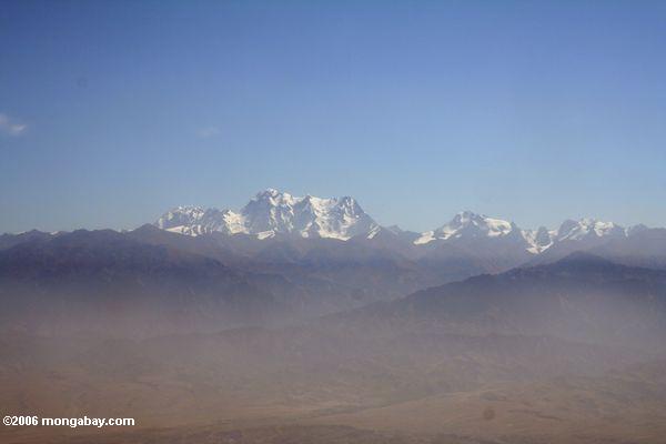 Bodga Feng Spitze, wie in Richtung zum Süden von einem Flugzeug über Urumqi Xinjiang
