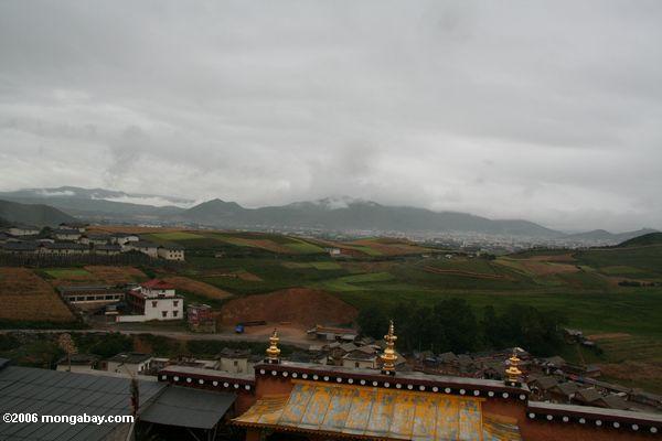 Shangri-La (Zhongdian oder Gyalthang) wie vom Sumtsanlang monsatery tibetanisches