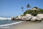 Boulders on the beach at Arrecifes in Parque Tayrona