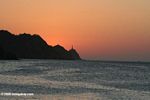 Taganga lighthouse at sunset