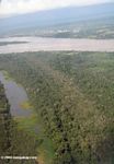 Aerial view of an Oxbow lake off the Amazon river