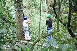 Tourists experiencing the rainforest canopy first hand in Colombia