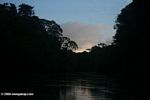 Rio Amacayacu, a tributary of the Amazon river, at Sunset