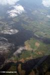 Aerial view of forest clearing in the Colombian countryside