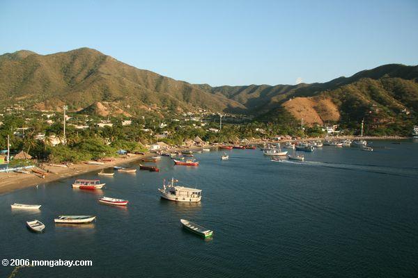 taganga 、コロンビア、サンタマルタの小さな漁村北東