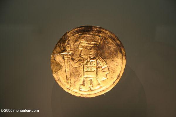 Goldmünze mit einem Kriegerstich