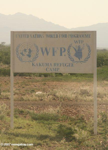 Всемирная продовольственная программа (ВПП) знак для Какуме лагере беженцев