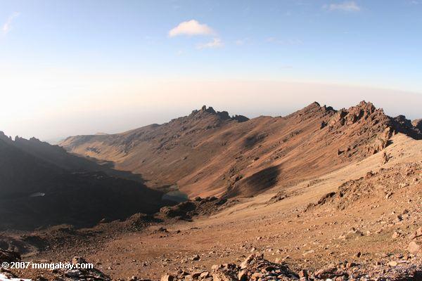 Vista do Chogoria Route de Mt. Quénia
