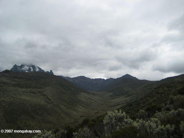 Mont Kenya vu du parcours Naro Moru