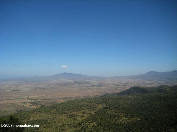 Regarder vers le bas sur le Kenya's Rift Valley