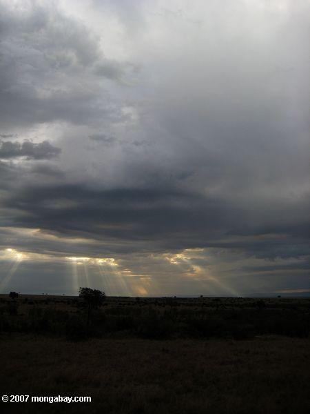 Sonnenstrahlen über die Mara