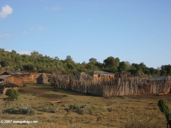 Loita - Purko (Maasai) aldea en la base de la Loita Hills