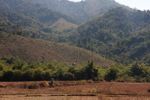 Deforested landscape along Route 3 in Laos