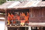 Monks in a Lao village