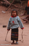 Little girl jump-roping in a Luang Namtha village