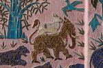 Mosaic of an elephant with a rabbit on its back