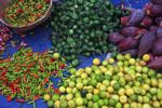 Limes, chilis, and fruit in the Luang Prabang morning market