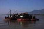 Heavily-loaded car ferry from Champasak (Laos)