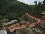 Village along a road in Laos