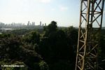 Tropical forest canopy crane with Panama city as a backdrop