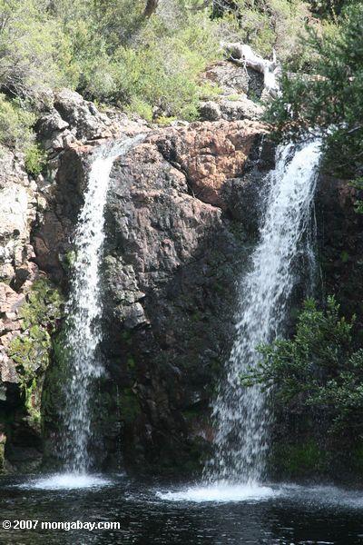 Cachoeiras na montanha do berço