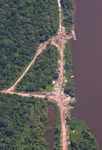 Aerial photos of a logging operation in Suriname