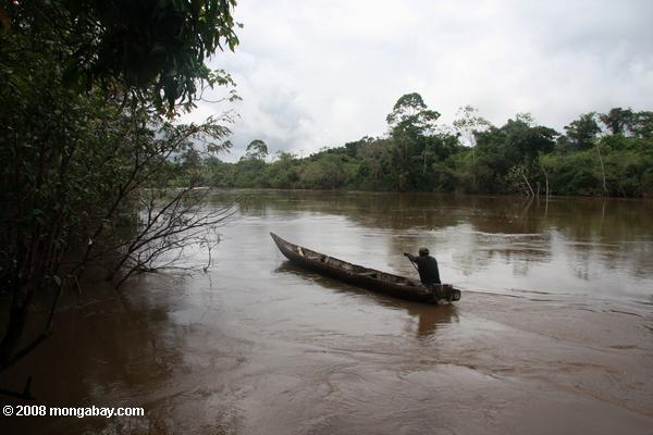 Kwamala rivière à la phase d'inondation