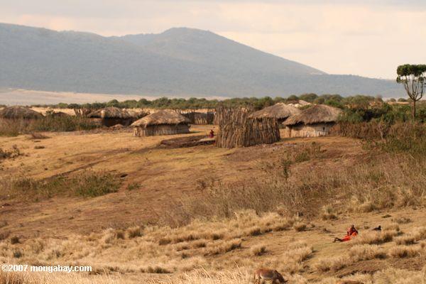 maasai manyattaは、ンゴロンゴロ保全地域に