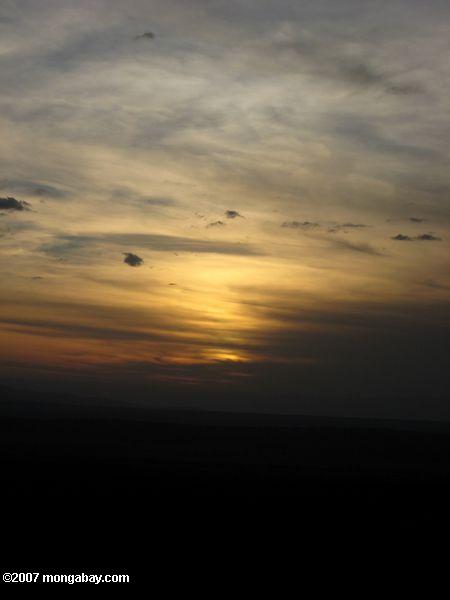 Coucher de soleil sur le parc national de Tarangire