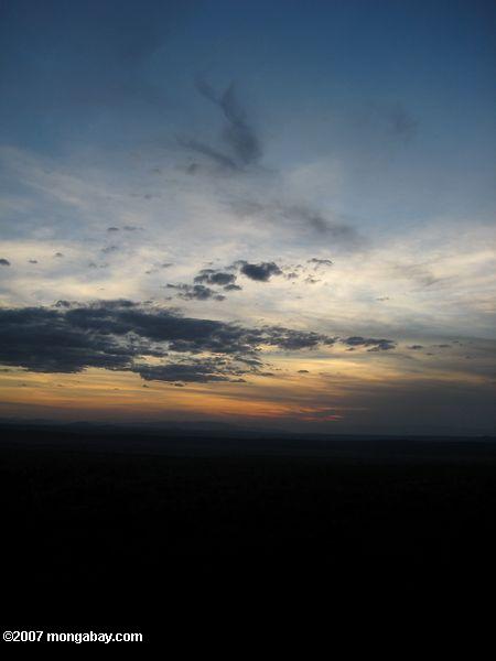 Coucher de soleil sur le parc national de Tarangire