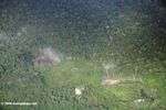 Overhead view of forest clearing in the Colombian Amazon
